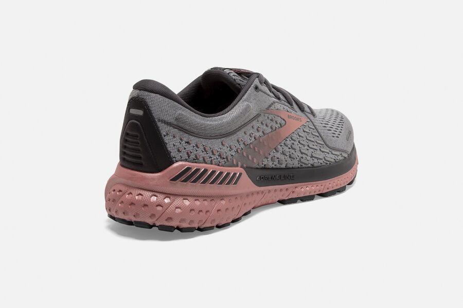 Brooks Adrenaline GTS 21 Road Running Shoes Womens - Dark Grey/Pink - HBDSN-3270